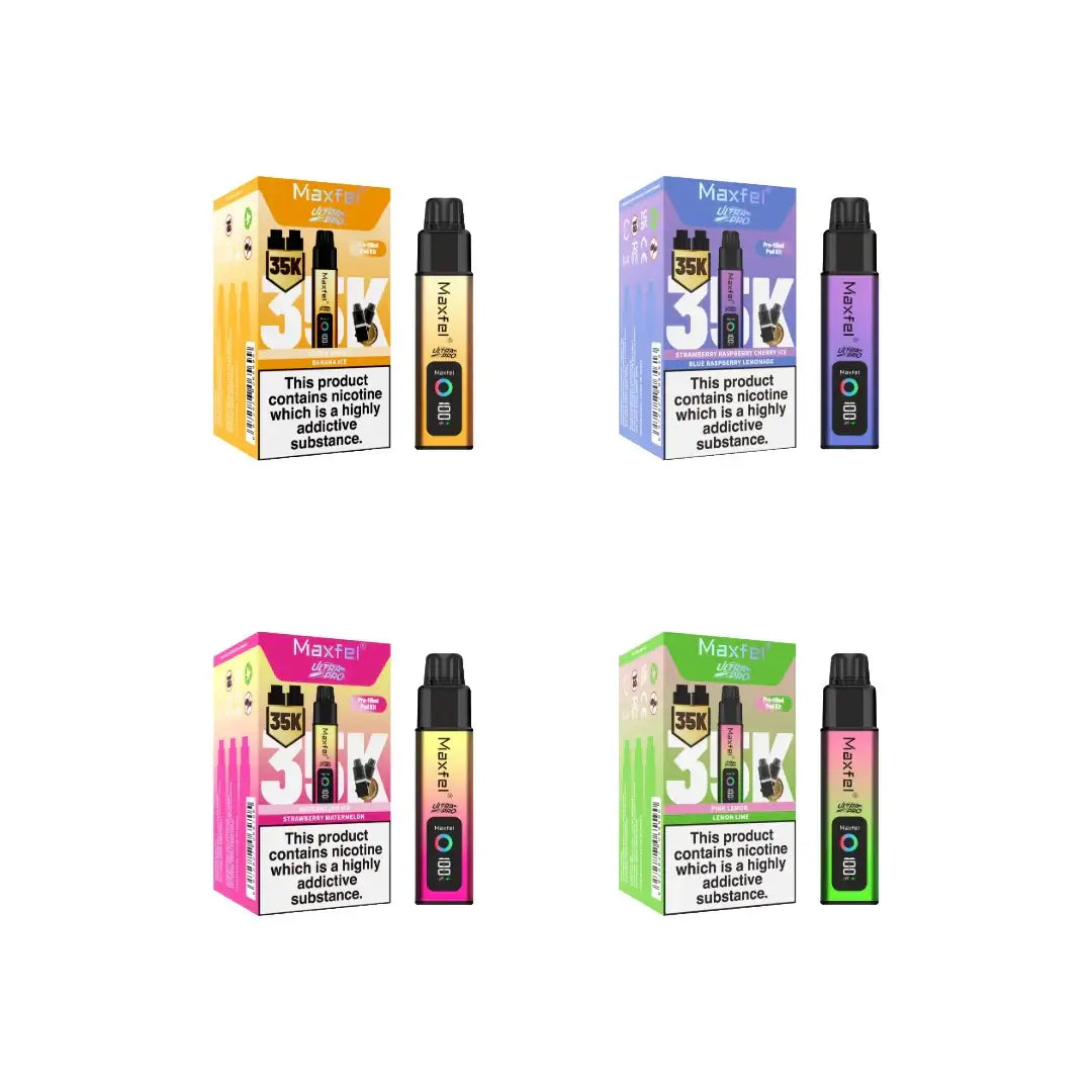 Maxfel Ultra Pro 35k Puffs Prefilled Vape Pod Kit Flavour: Watermelon Ice/ Strawberry Watermelon