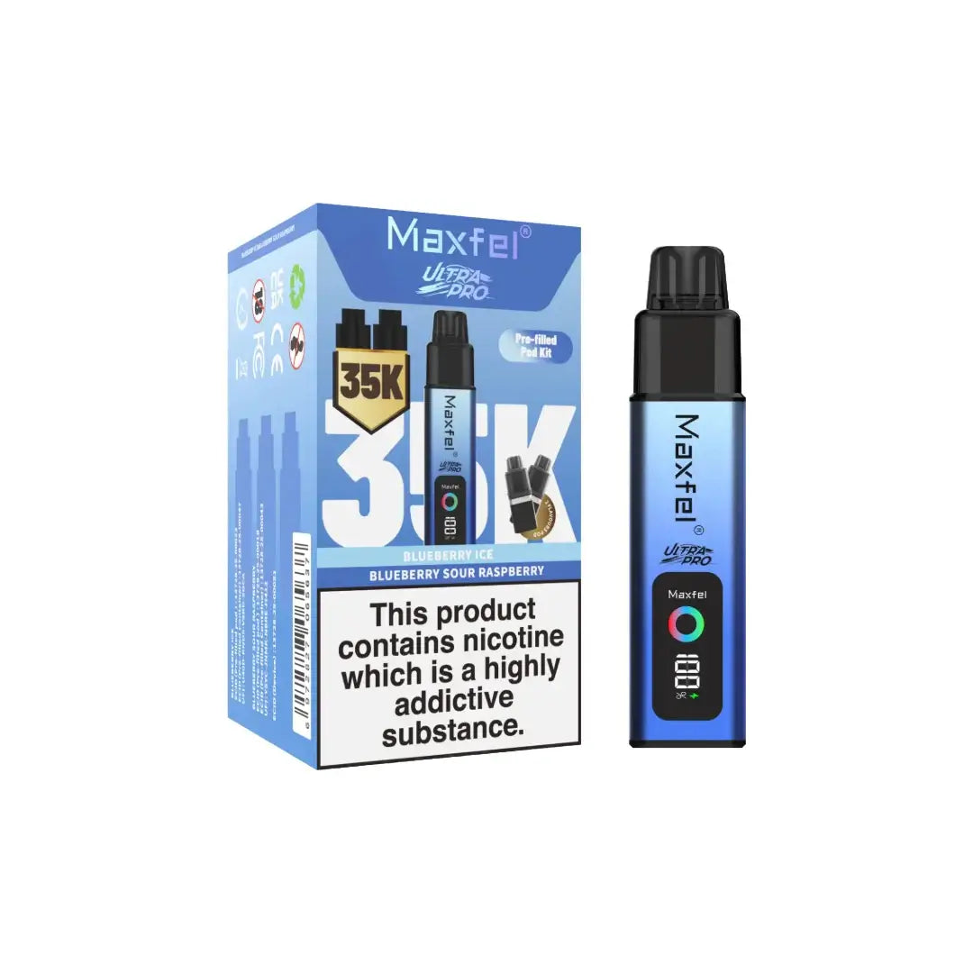 Maxfel Ultra Pro 35k Puffs Prefilled Vape Pod Kit Flavour: Watermelon Ice/ Strawberry Watermelon