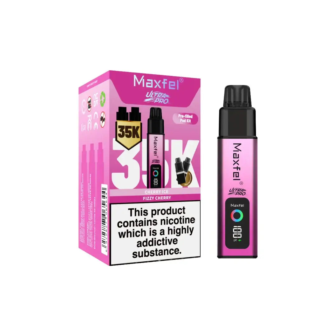 Maxfel Ultra Pro 35k Puffs Prefilled Vape Pod Kit Flavour: Watermelon Ice/ Strawberry Watermelon