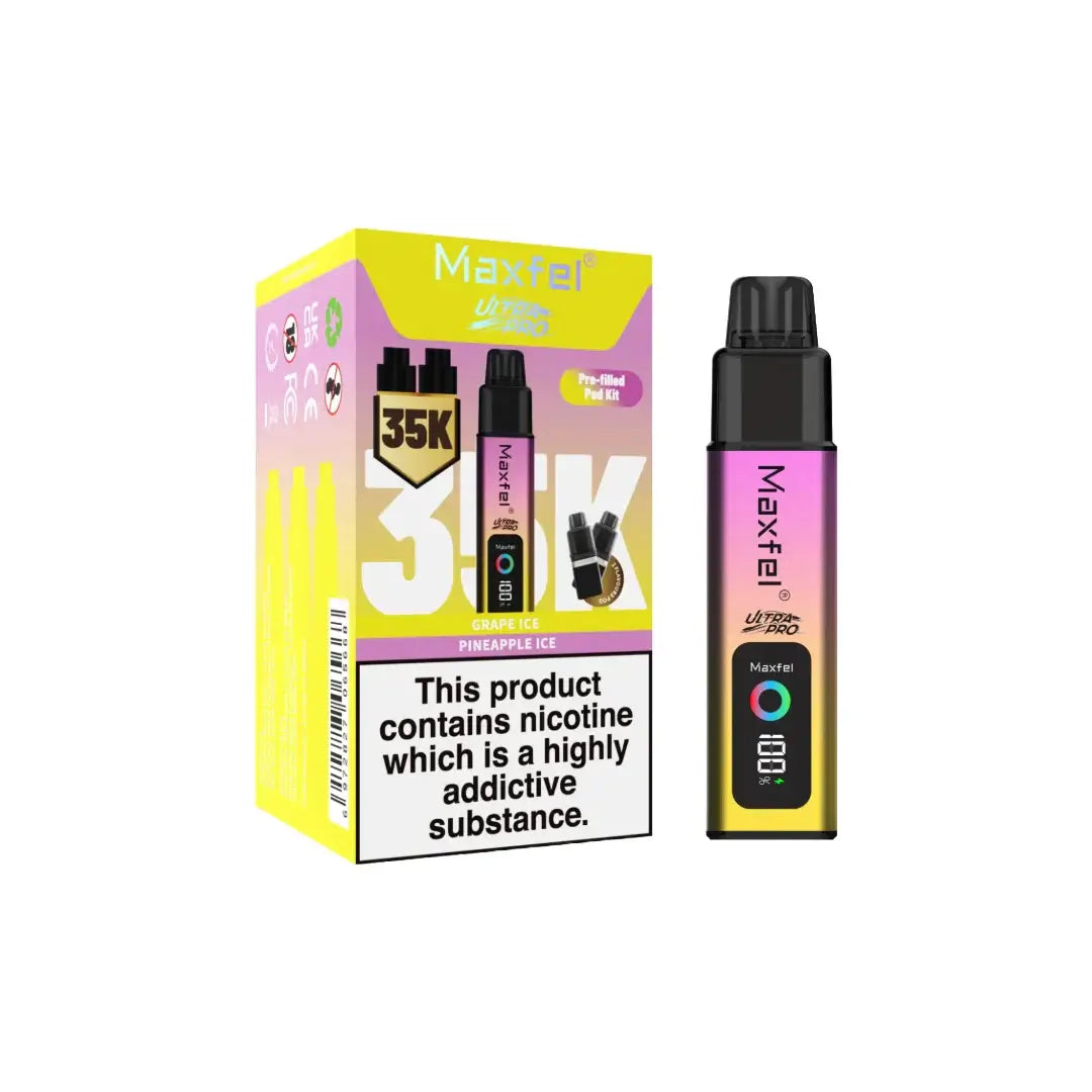 Maxfel Ultra Pro 35k Puffs Prefilled Vape Pod Kit Flavour: Watermelon Ice/ Strawberry Watermelon