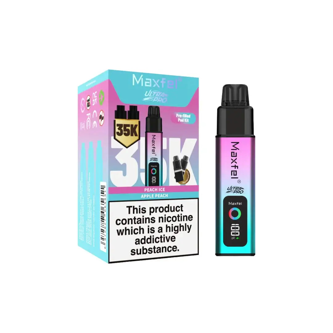 Maxfel Ultra Pro 35k Puffs Prefilled Vape Pod Kit Flavour: Watermelon Ice/ Strawberry Watermelon
