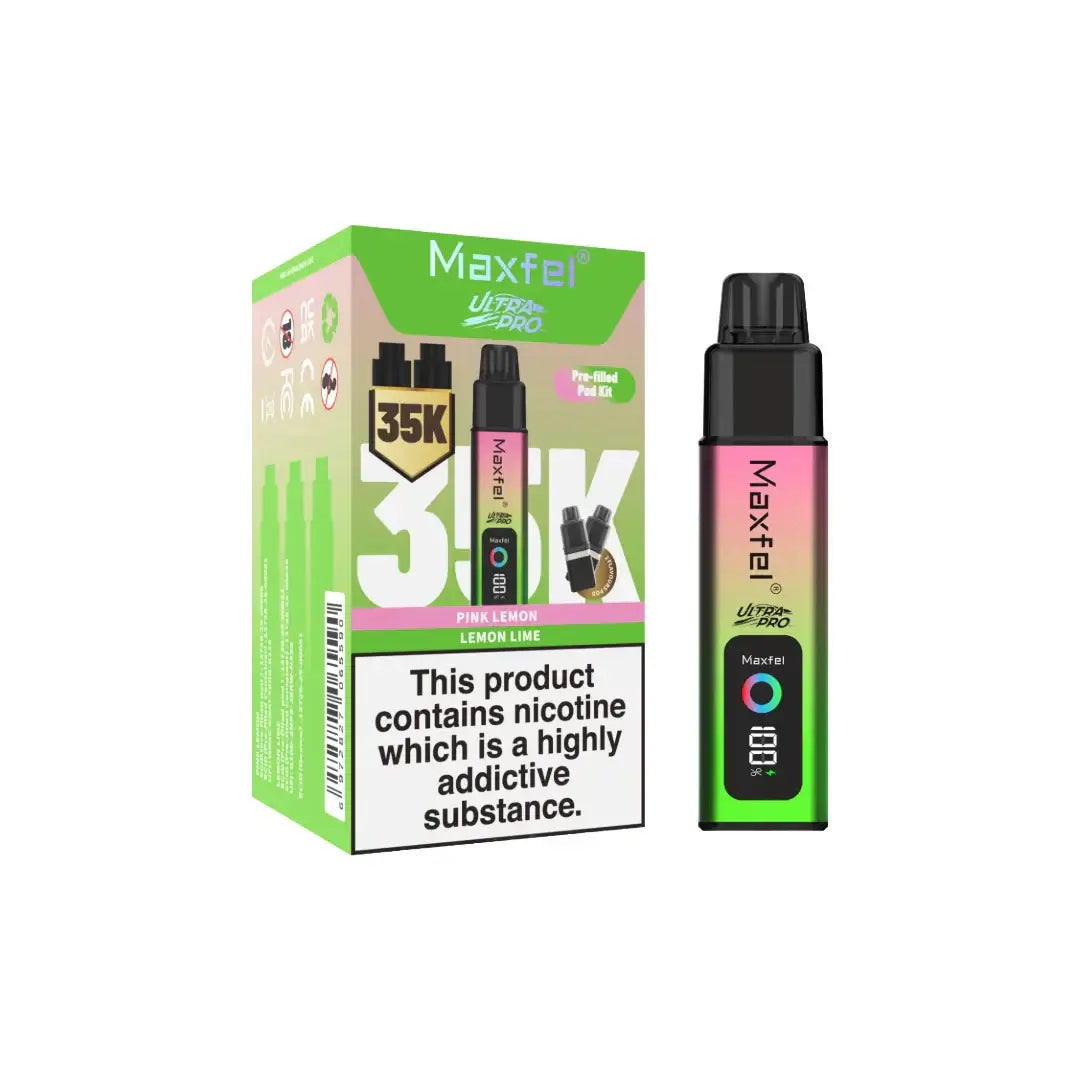 Maxfel Ultra Pro 35k Puffs Prefilled Vape Pod Kit Flavour: Watermelon Ice/ Strawberry Watermelon