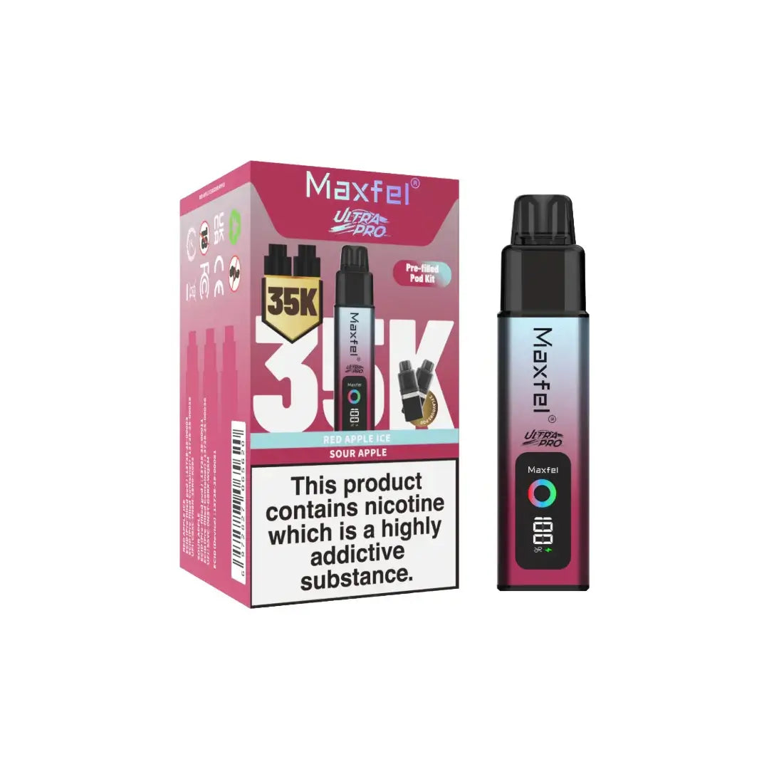 Maxfel Ultra Pro 35k Puffs Prefilled Vape Pod Kit Flavour: Watermelon Ice/ Strawberry Watermelon
