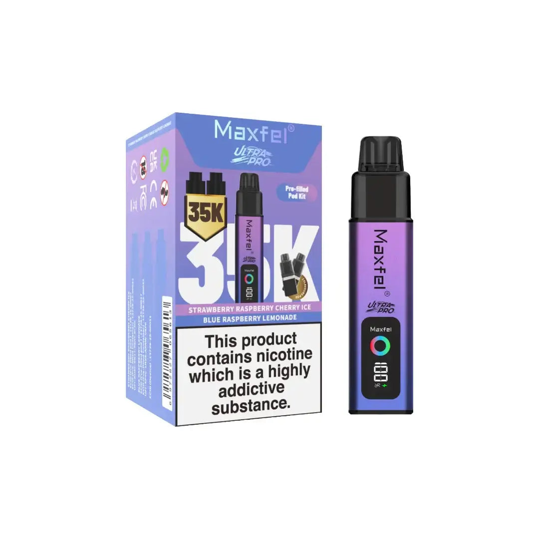 Maxfel Ultra Pro 35k Puffs Prefilled Vape Pod Kit Flavour: Watermelon Ice/ Strawberry Watermelon