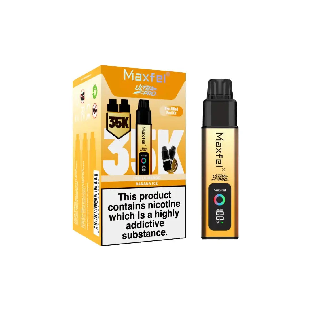 Maxfel Ultra Pro 35k Puffs Prefilled Vape Pod Kit Flavour: Watermelon Ice/ Strawberry Watermelon