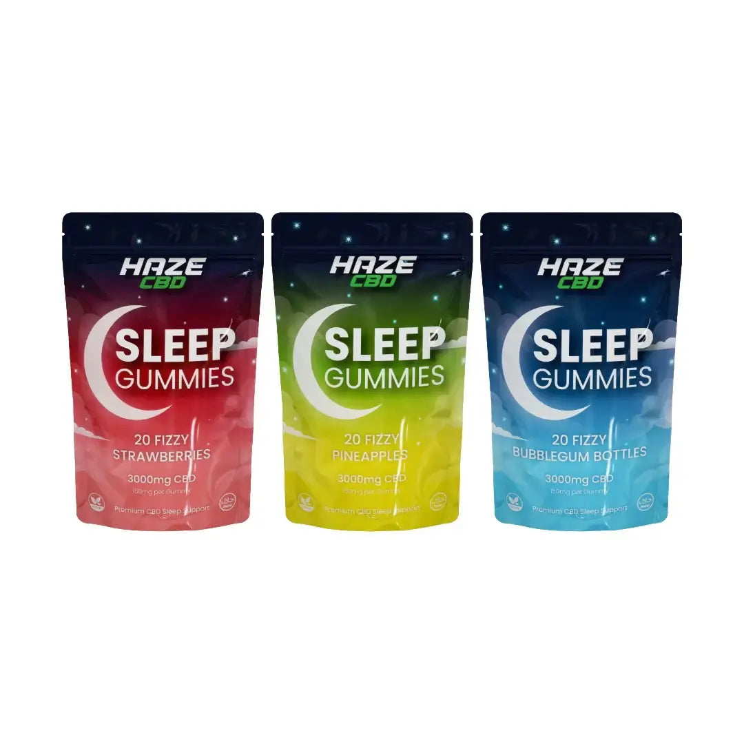 3000mg Haze CBD Sleep Night Gummies - 20 Pcs Flavour: Fizzy Strawberry