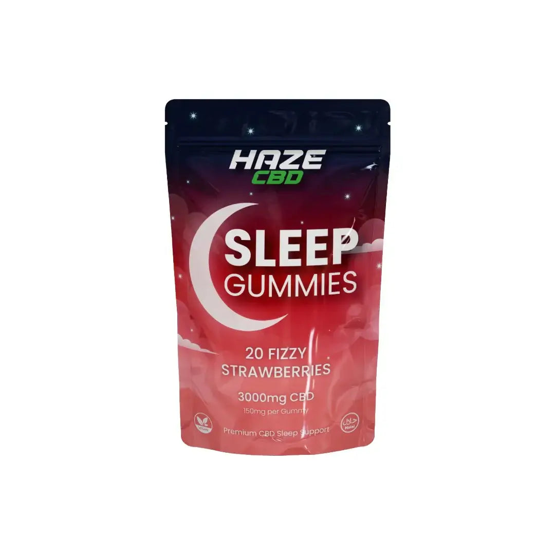 3000mg Haze CBD Sleep Night Gummies - 20 Pcs Flavour: Fizzy Strawberry